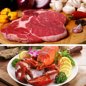 Surf & Turf (1 x Whole Cooked Lobster, 2 x 8oz Walter Rose & Sons Rib Eye Steaks)